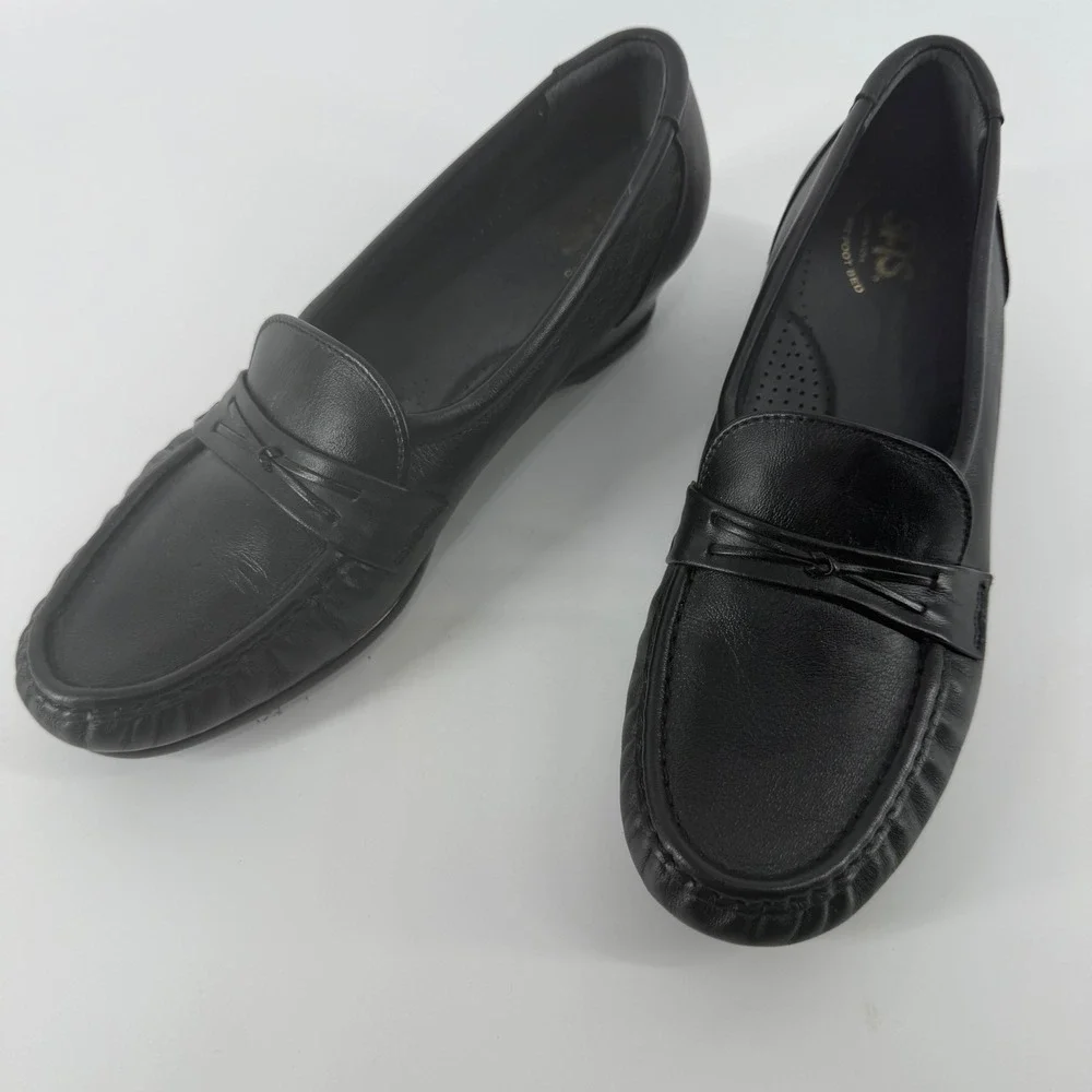SAS Women's 8.5 N Shoes‎ Easier Dress Tripad Comfort Black Leather Loafer Flats
